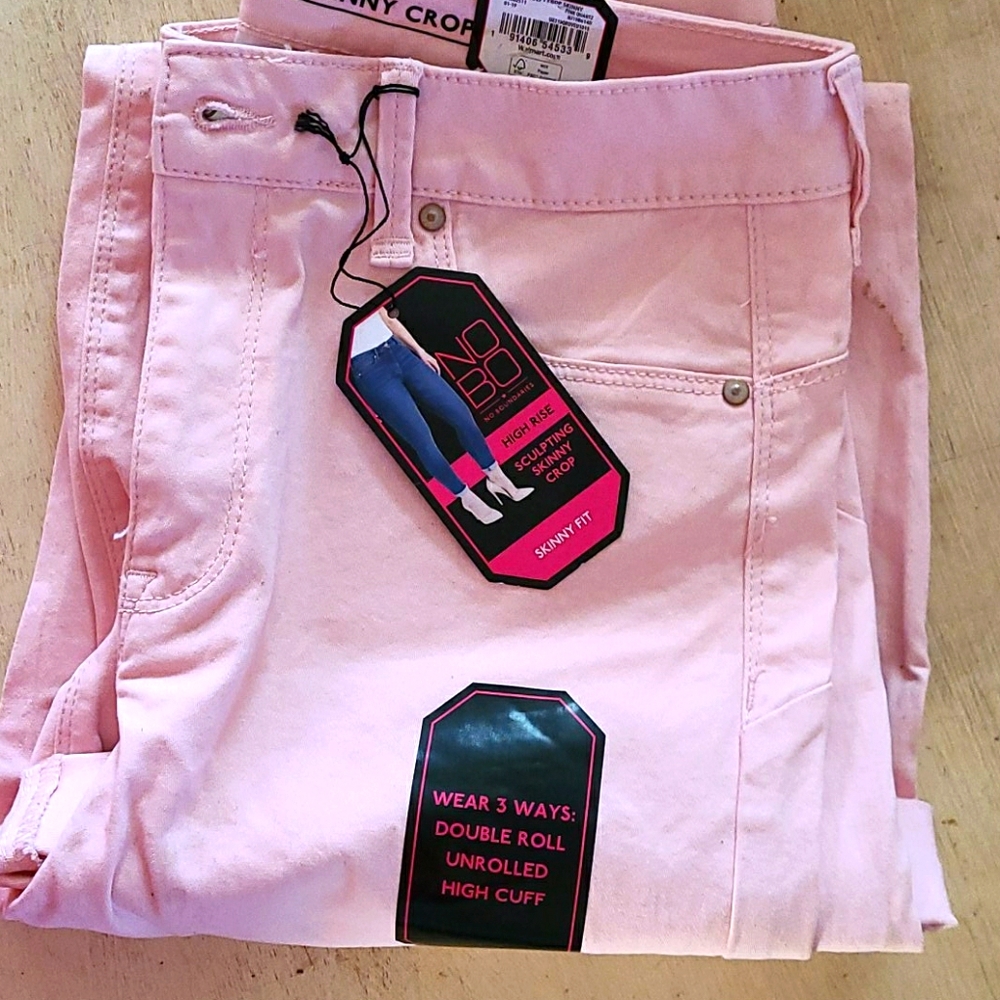 High Rise Skinny Crop Double RollHigh Jeans